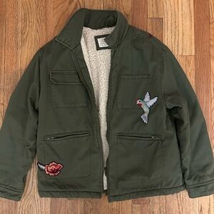 Zara Kids Green Embroidered Jacket